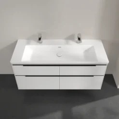 V&b subway 3.0 servantskap 127x57 brilliant white m/lys håndtak i volcano black