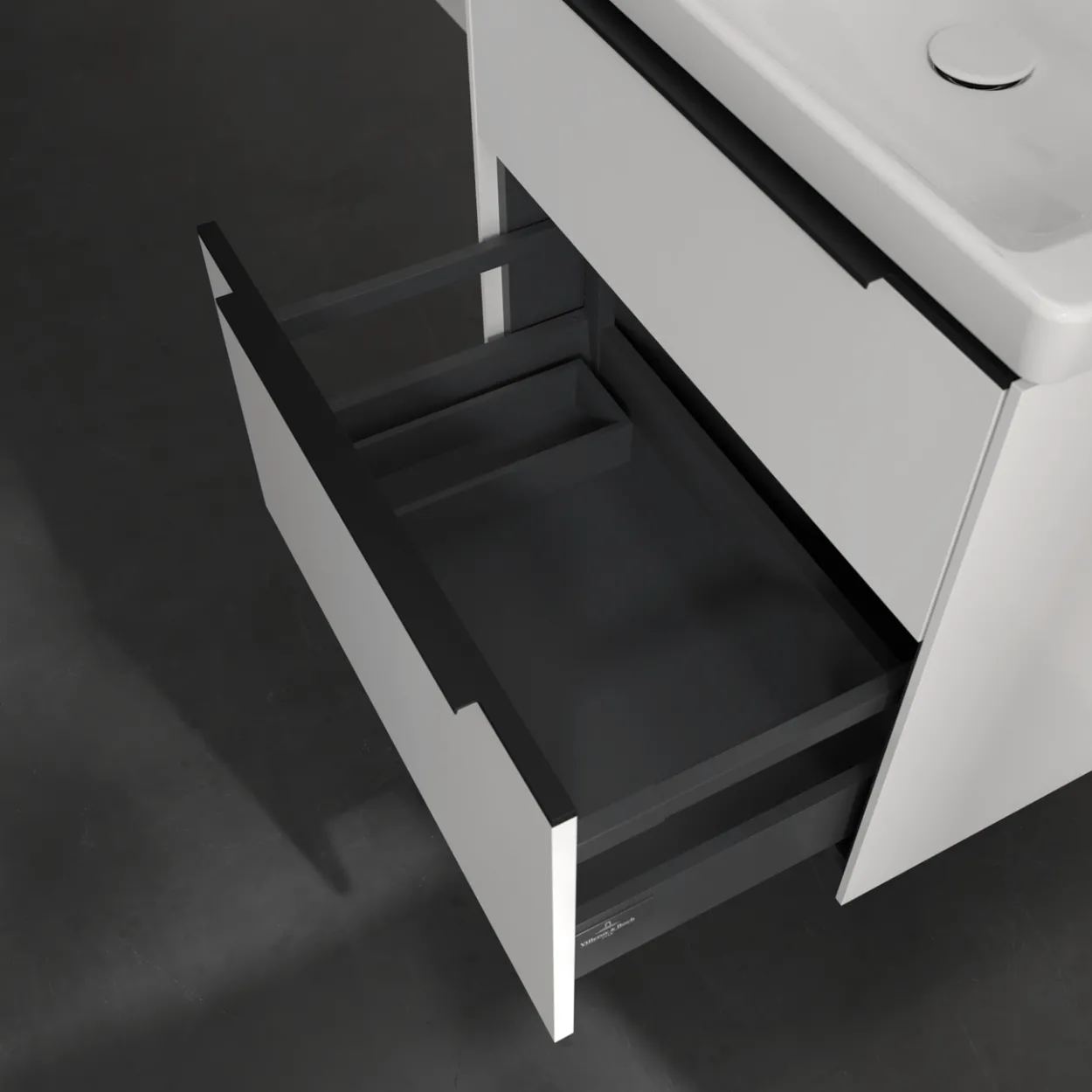 V&b subway 3.0 servantskap 62x57 brilliant white m/lys håndtak i volcano black