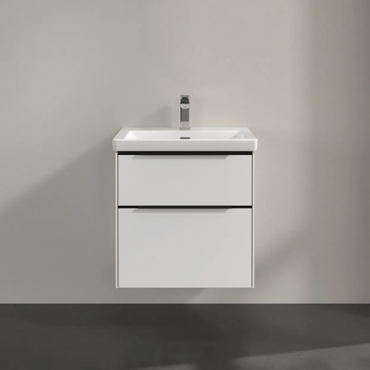 V&b subway 3.0 servantskap 57x47 brilliant white m/lys håndtak i volcano black