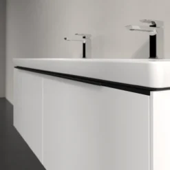 V&b subway 3.0 servantskap 127x42 brilliant white m/lys håndtak i volcano black