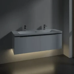 V&b subway 3.0 servantskap 127x42 brilliant white m/lys håndtak i volcano black