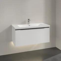 V&b subway 3.0 servantskap 97x42 brilliant white m/lys håndtak i volcano black