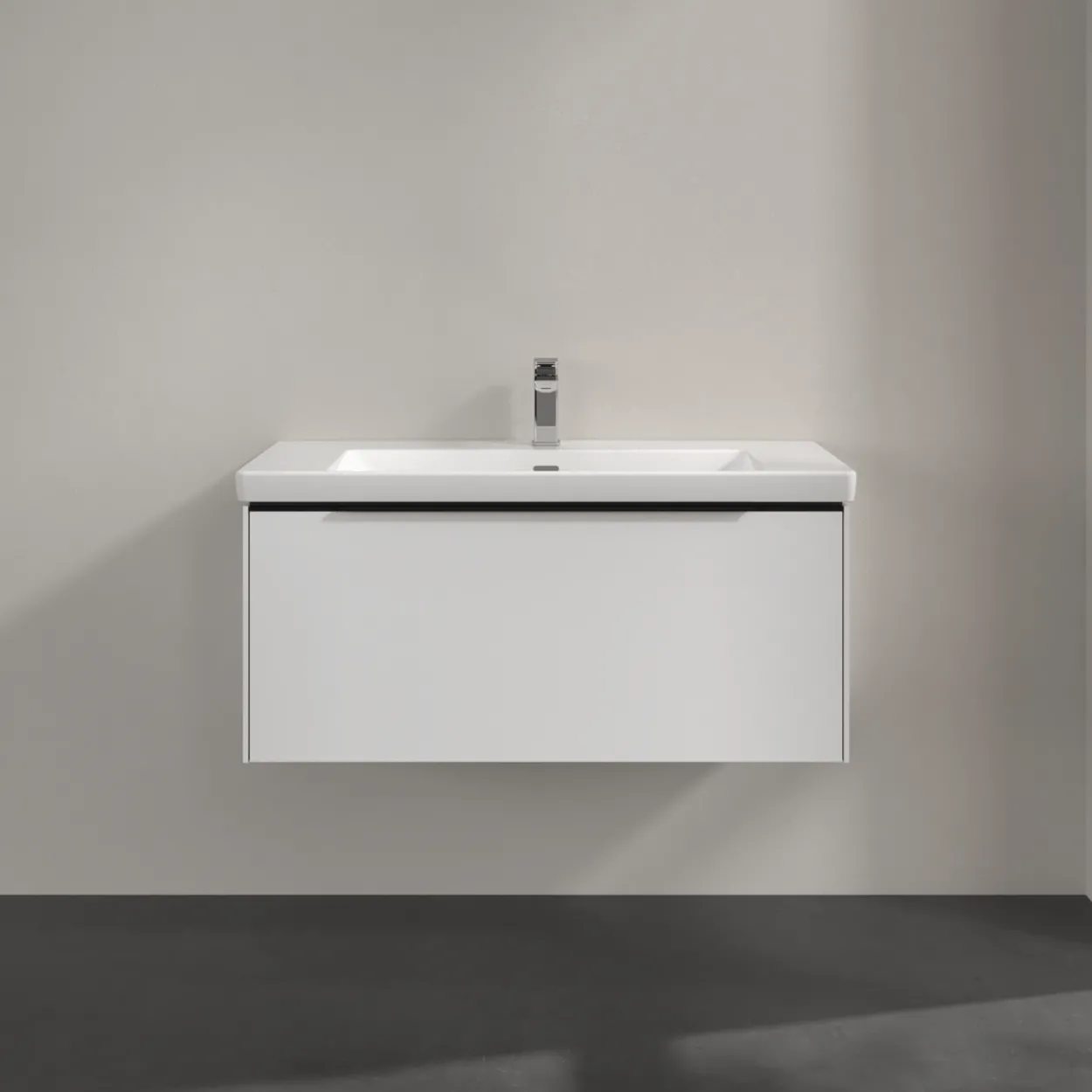 V&b subway 3.0 servantskap 97x42 brilliant white m/lys håndtak i volcano black