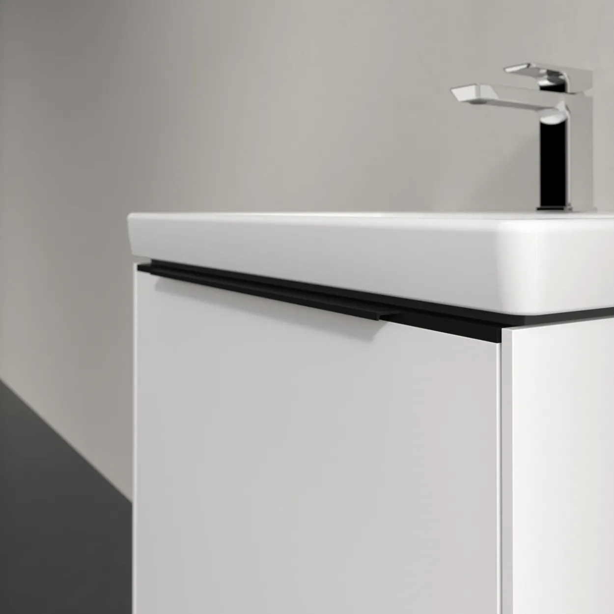 V&b subway 3.0 servantskap 57x42 brilliant white m/lys håndtak i volcano black