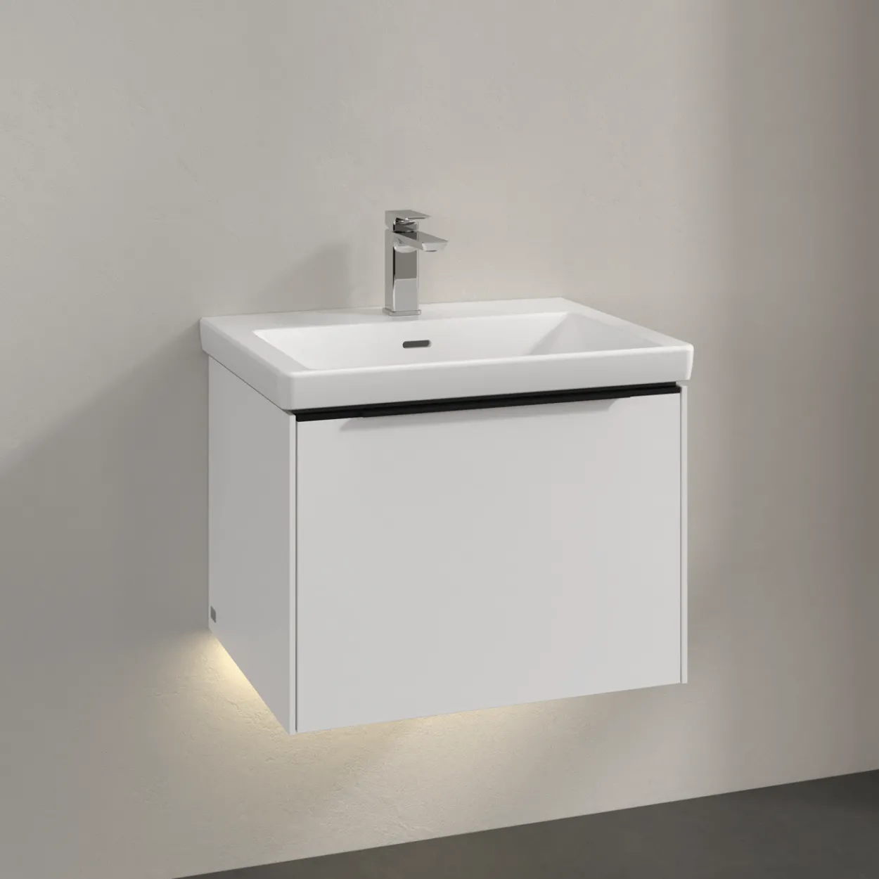V&b subway 3.0 servantskap 57x42 brilliant white m/lys håndtak i volcano black