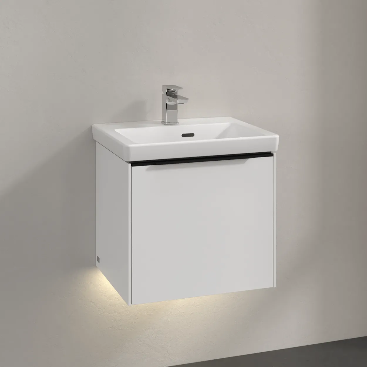 V&b subway 3.0 servantskap 47x42 brilliant white m/lys håndtak i volcano black