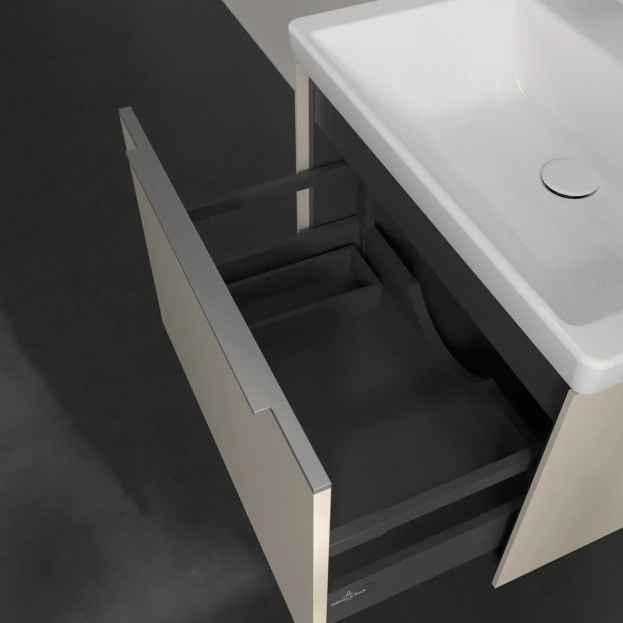 V&b subway 3.0 servantskap 66x42 cashmere grey håndtak i krom