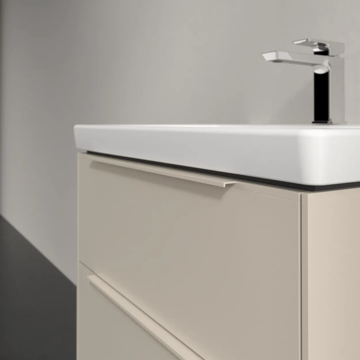 V&b subway 3.0 servantskap 62x57 cashmere grey håndtak i møbelets farge