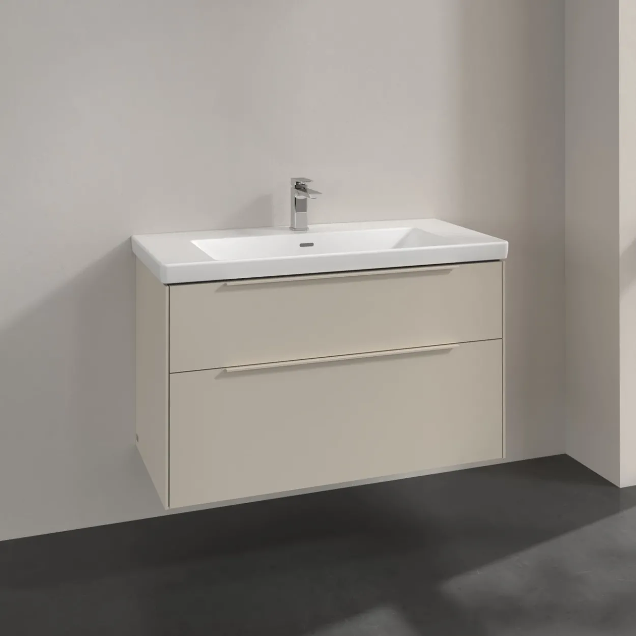 V&b subway 3.0 servantskap 97x57 cashmere grey håndtak i møbelets farge