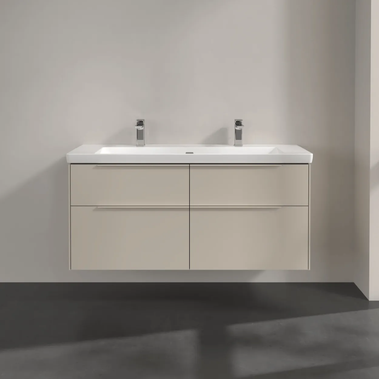 V&b subway 3.0 servantskap 127x57 cashmere grey håndtak i møbelets farge