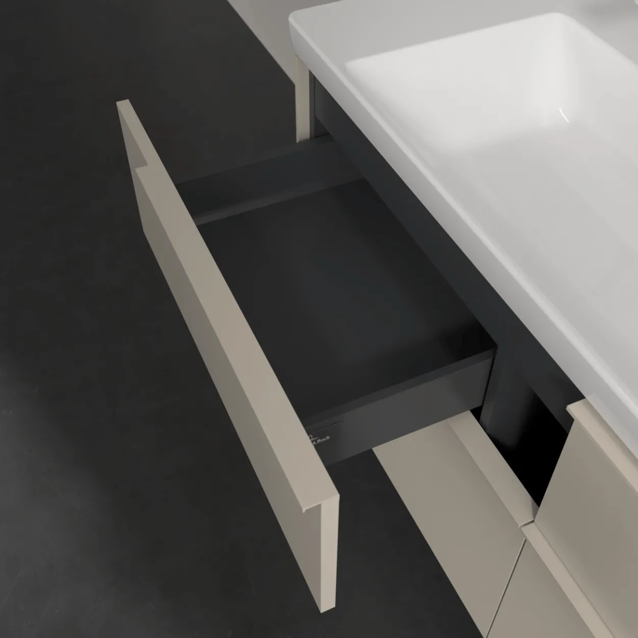 V&b subway 3.0 servantskap 127x57 cashmere grey håndtak i møbelets farge