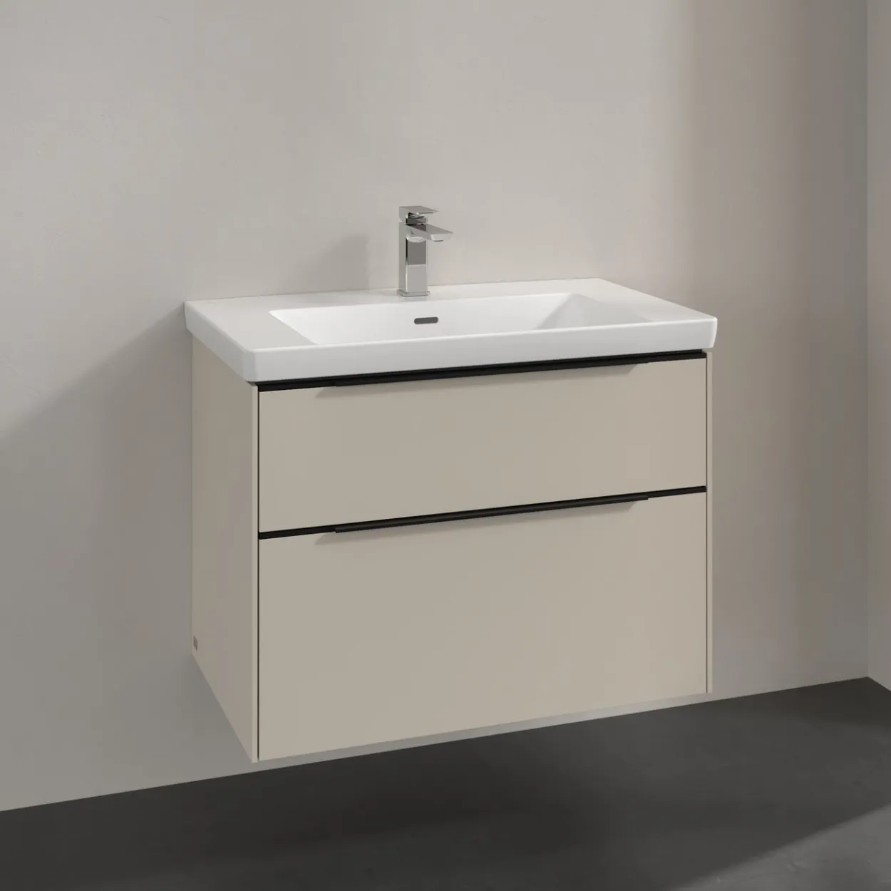 V&b subway 3.0 servantskap 77x57 cashmere grey håndtak i volcano black