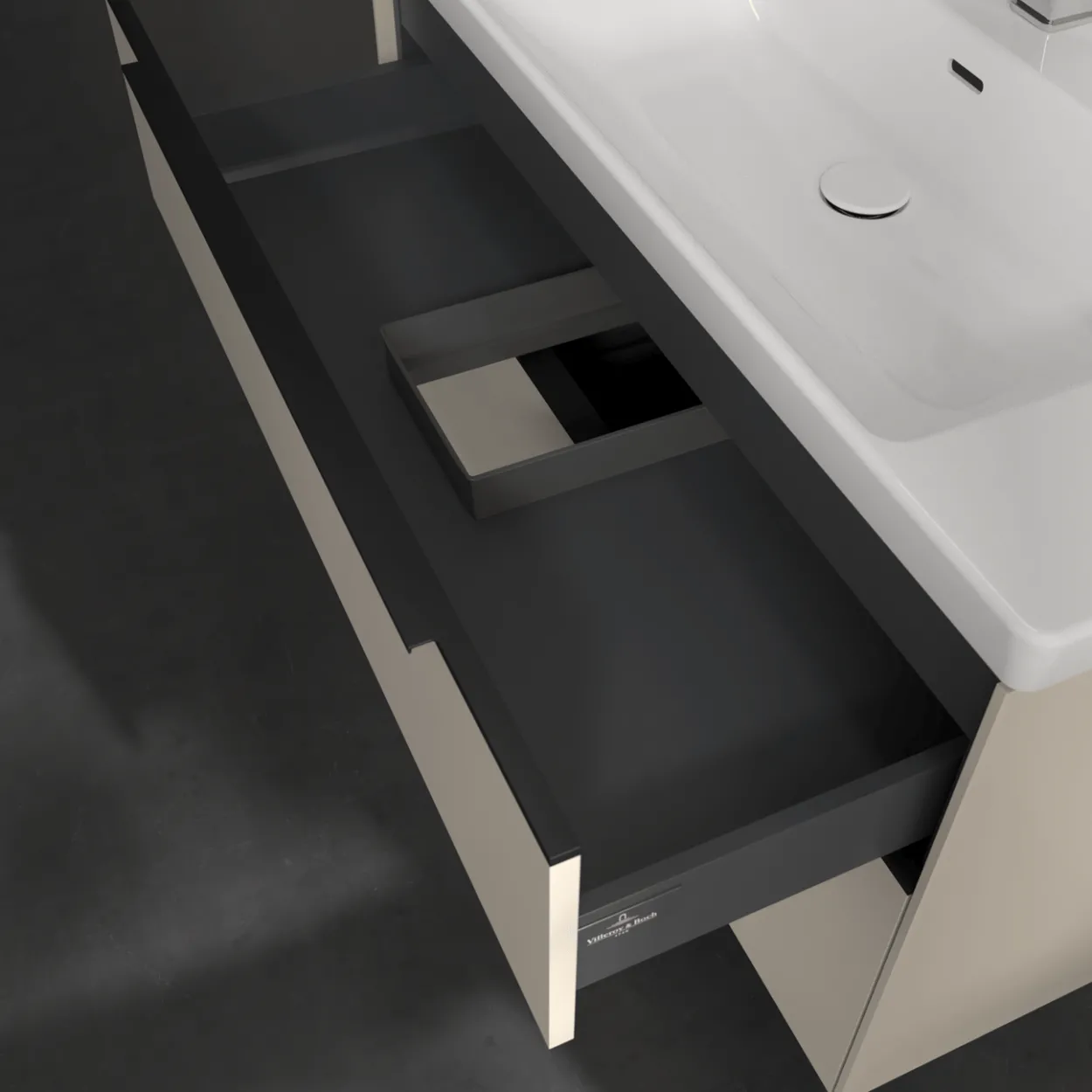 V&b subway 3.0 servantskap 97x57 cashmere grey håndtak i volcano black