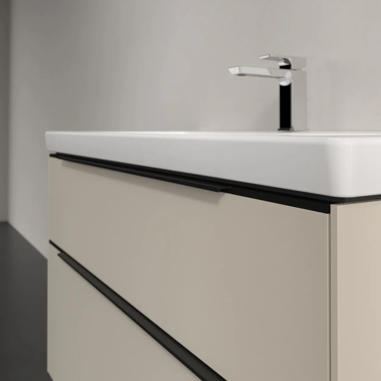 V&b subway 3.0 servantskap 97x57 cashmere grey håndtak i volcano black