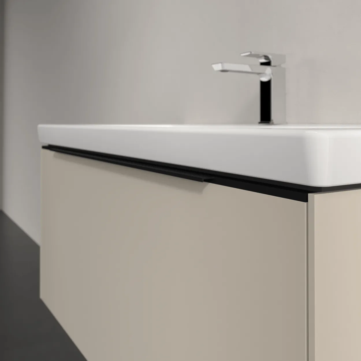 V&b subway 3.0 servantskap 97x42 cashmere grey håndtak i volcano black