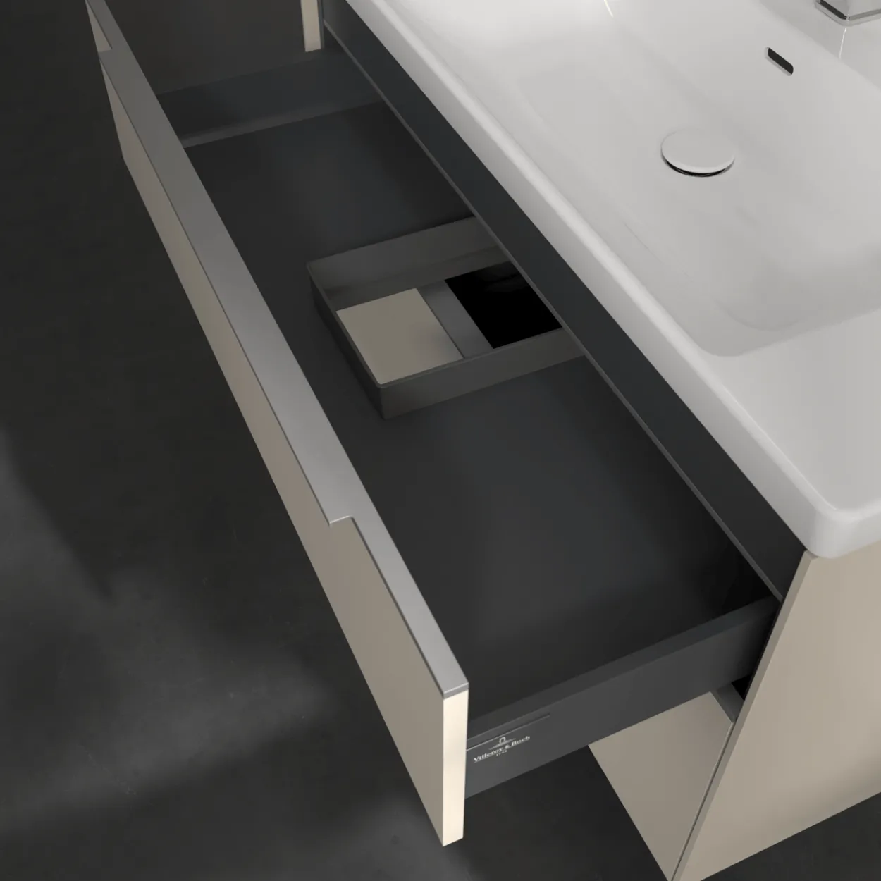 V&b subway 3.0 servantskap 97x57 cashmere grey m/lys håndtak i krom