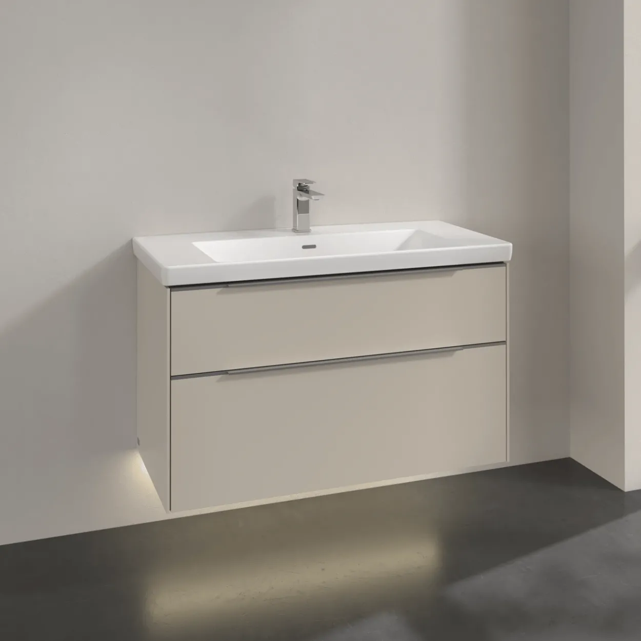 V&b subway 3.0 servantskap 97x57 cashmere grey m/lys håndtak i krom