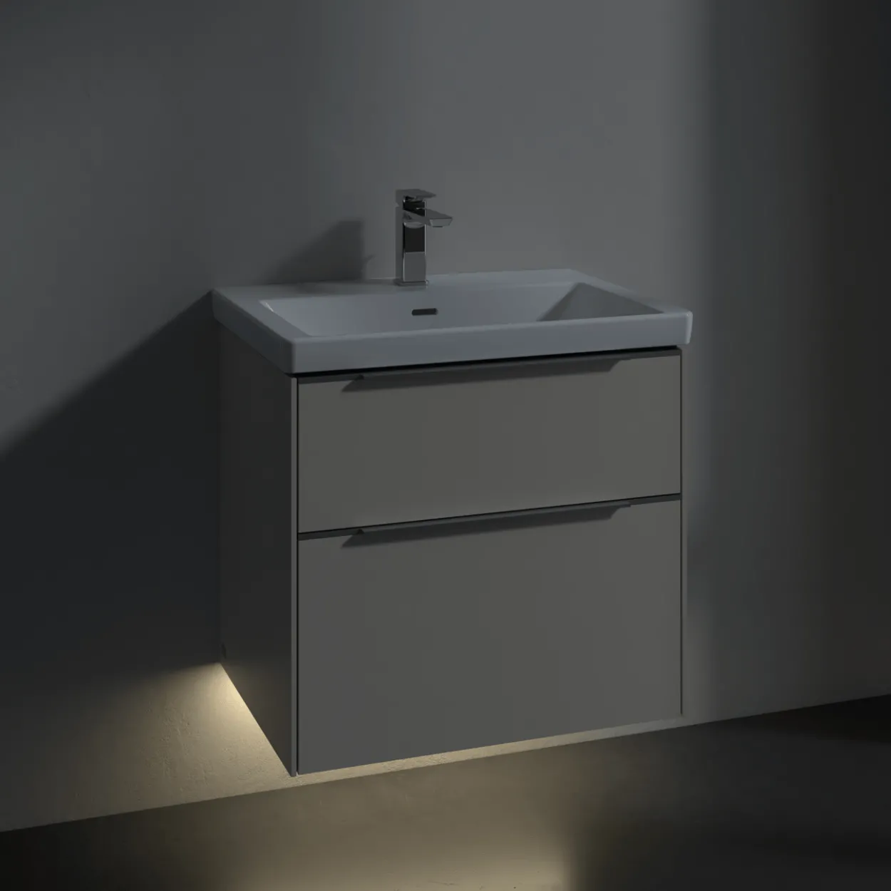 V&b subway 3.0 servantskap 62x57 cashmere grey m/lys håndtak i krom