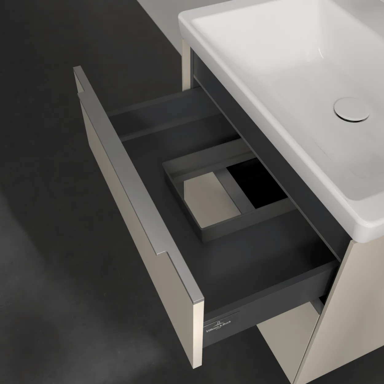 V&b subway 3.0 servantskap 62x57 cashmere grey m/lys håndtak i krom