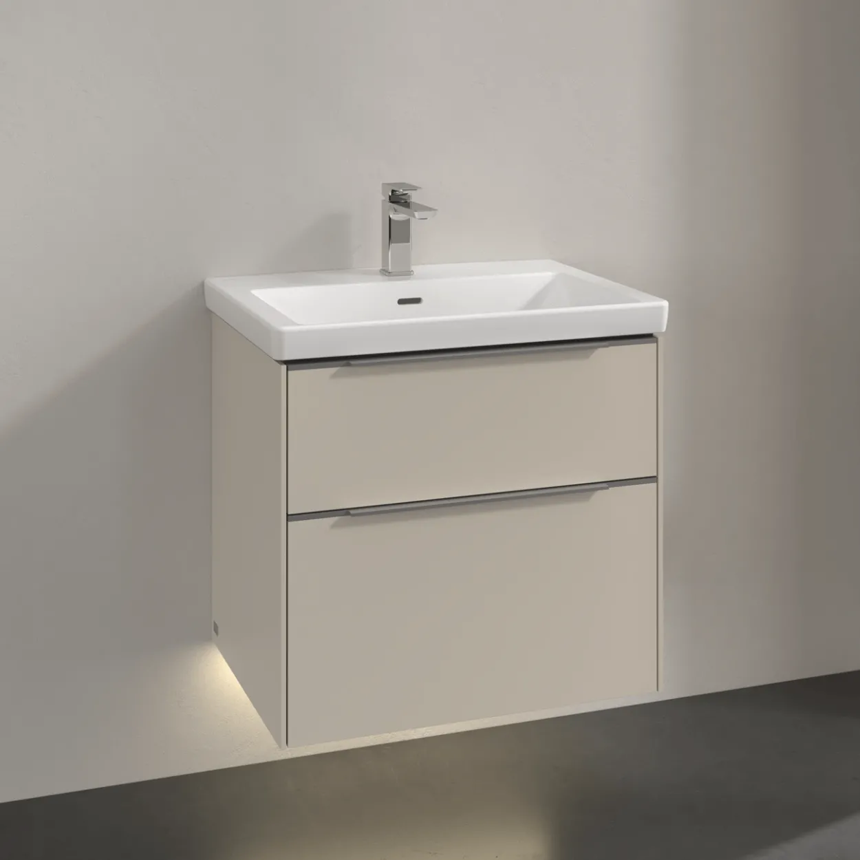 V&b subway 3.0 servantskap 62x57 cashmere grey m/lys håndtak i krom
