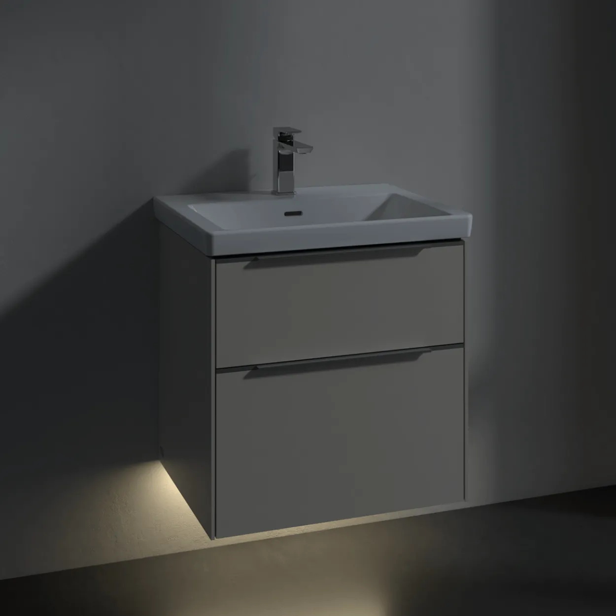 V&b subway 3.0 servantskap 57x47 cashmere grey m/lys håndtak i krom