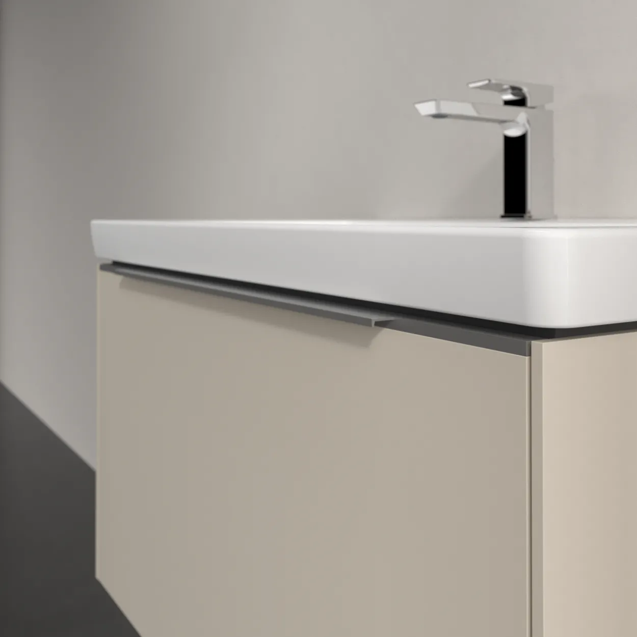 V&b subway 3.0 servantskap 77x42 cashmere grey m/lys håndtak i krom