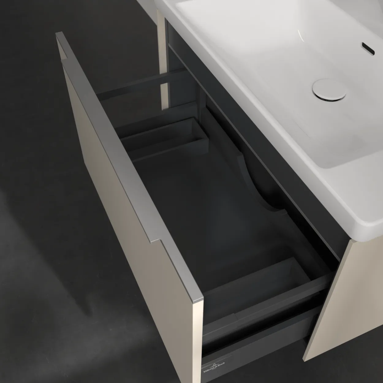 V&b subway 3.0 servantskap 77x42 cashmere grey m/lys håndtak i krom