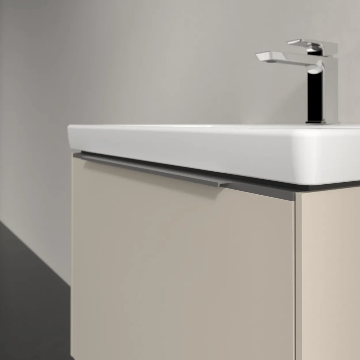 V&b subway 3.0 servantskap 66x42 cashmere grey m/lys håndtak i krom