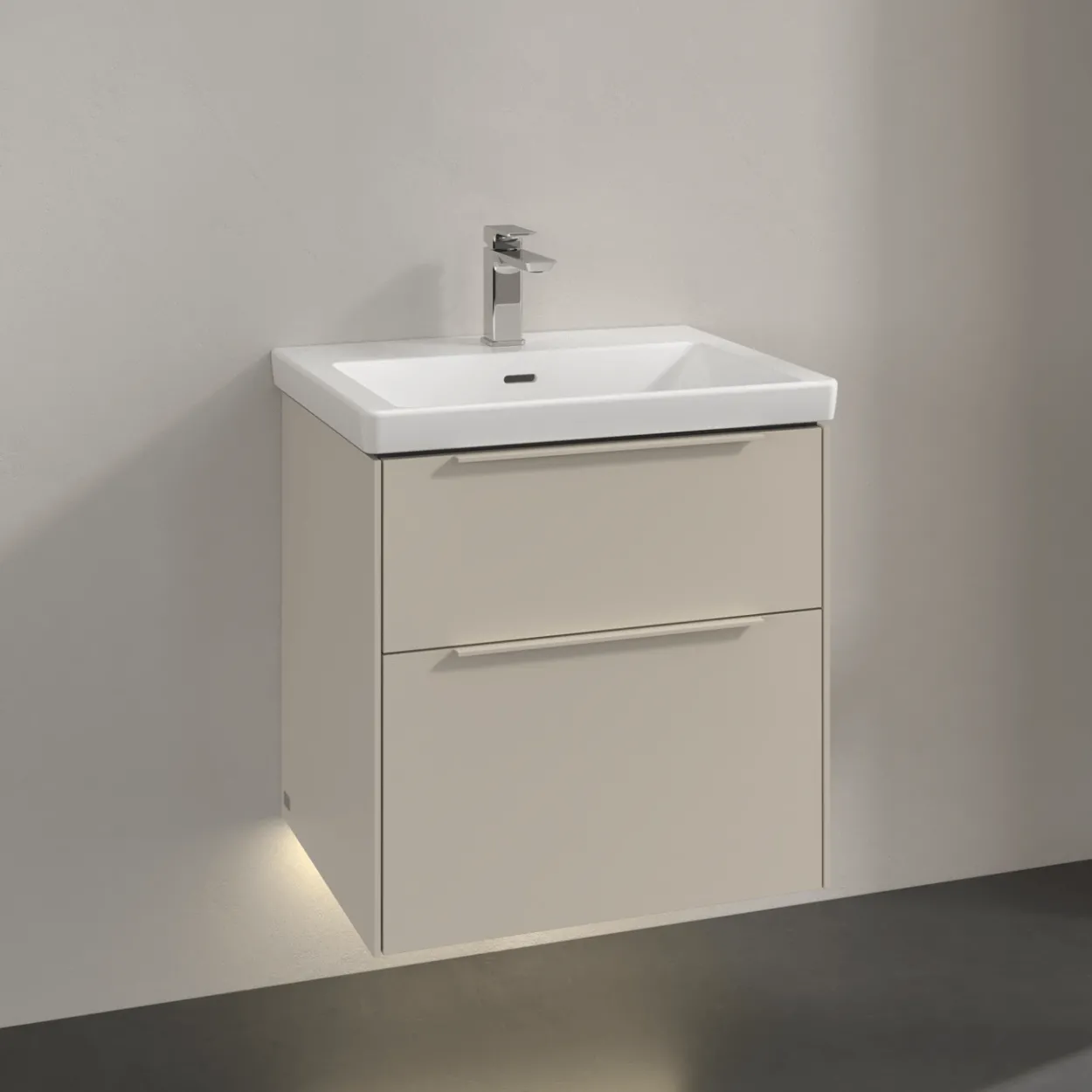 V&b subway 3.0 servantskap 57x47 cashmere grey m/lys håndtak i møbelets farge