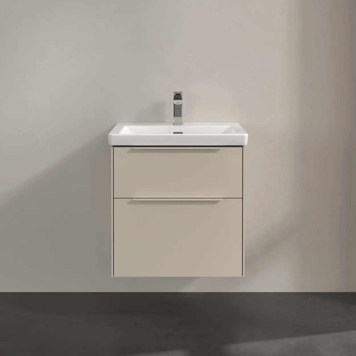 V&b subway 3.0 servantskap 57x47 cashmere grey m/lys håndtak i møbelets farge