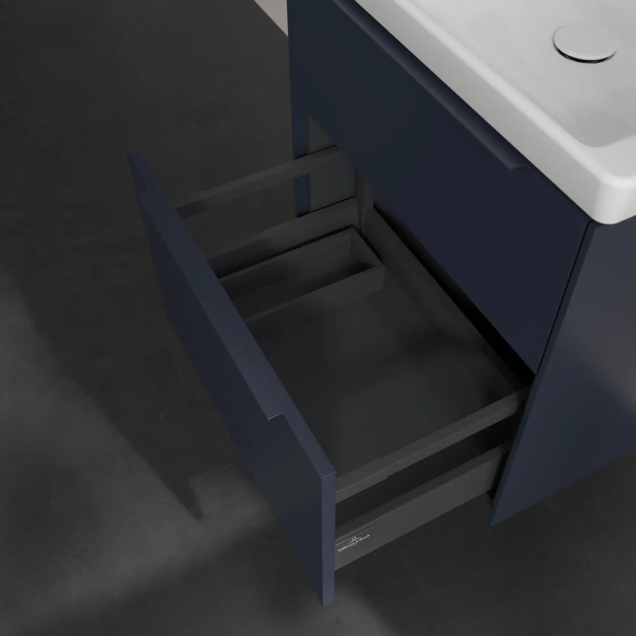 V&b subway 3.0 servantskap 57x47 cashmere grey m/lys håndtak i møbelets farge