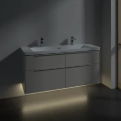 V&b subway 3.0 servantskap 127x57 cashmere grey m/lys håndtak i møbelets farge