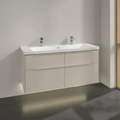 V&b subway 3.0 servantskap 127x57 cashmere grey m/lys håndtak i møbelets farge