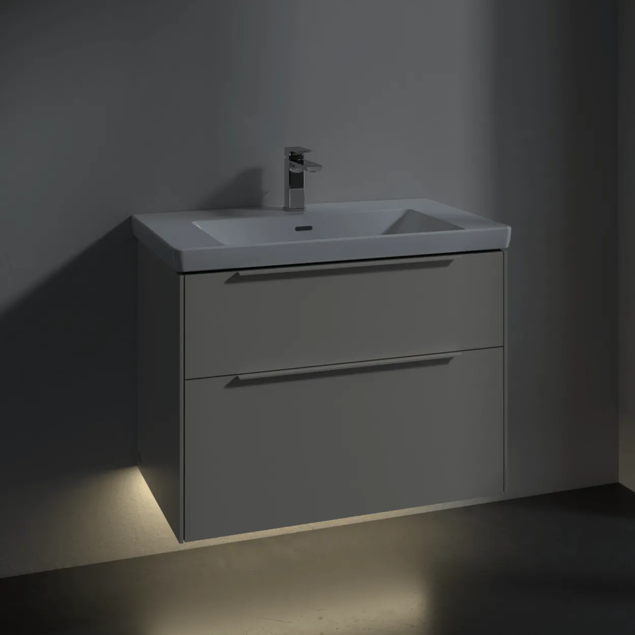 V&b subway 3.0 servantskap 77x57 cashmere grey m/lys håndtak i møbelets farge