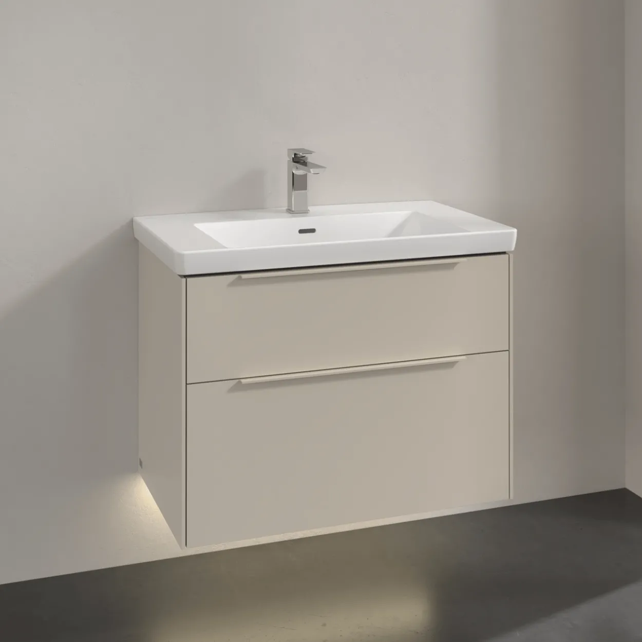 V&b subway 3.0 servantskap 77x57 cashmere grey m/lys håndtak i møbelets farge