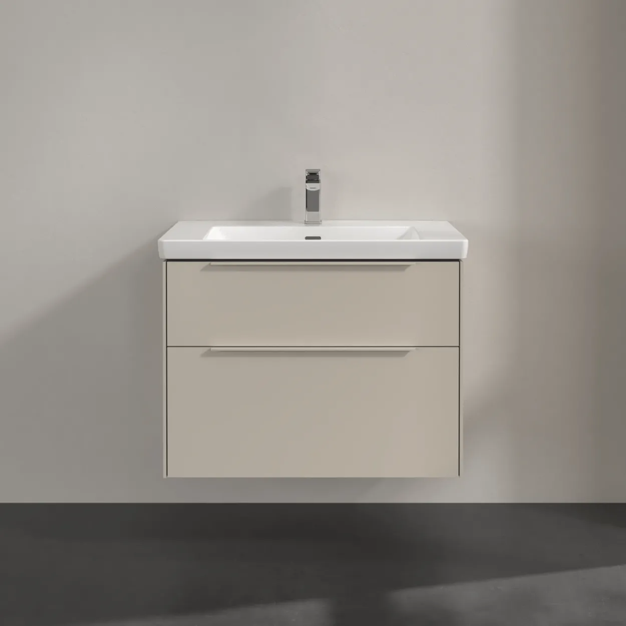 V&b subway 3.0 servantskap 77x57 cashmere grey m/lys håndtak i møbelets farge