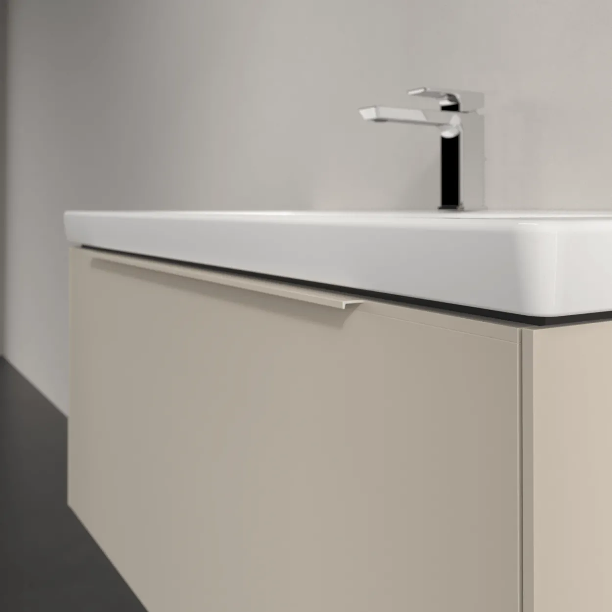 V&b subway 3.0 servantskap 97x42 cashmere grey m/lys håndtak i møbelets farge