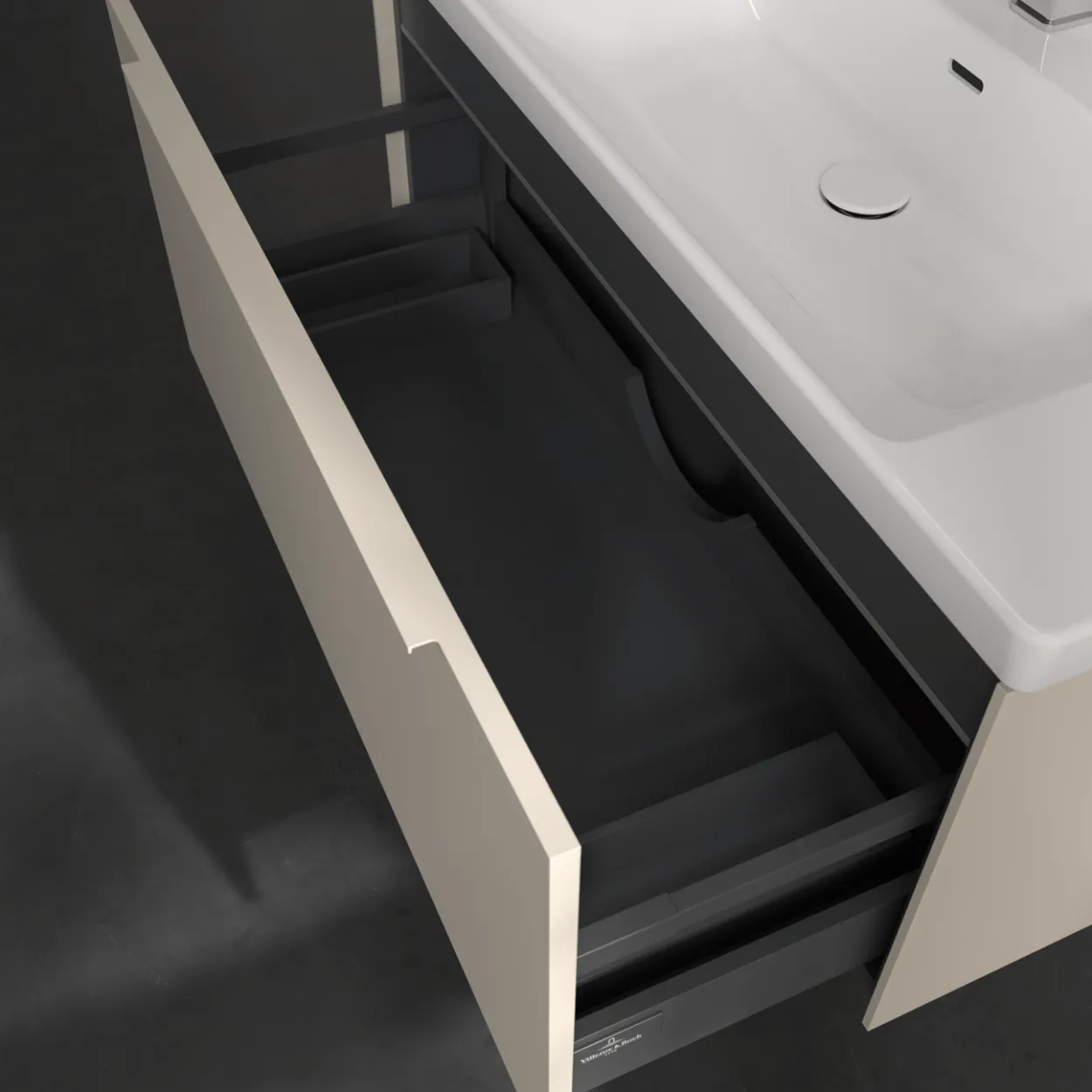 V&b subway 3.0 servantskap 97x42 cashmere grey m/lys håndtak i møbelets farge