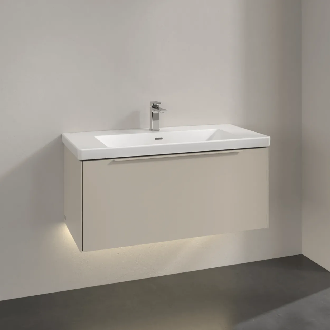 V&b subway 3.0 servantskap 97x42 cashmere grey m/lys håndtak i møbelets farge