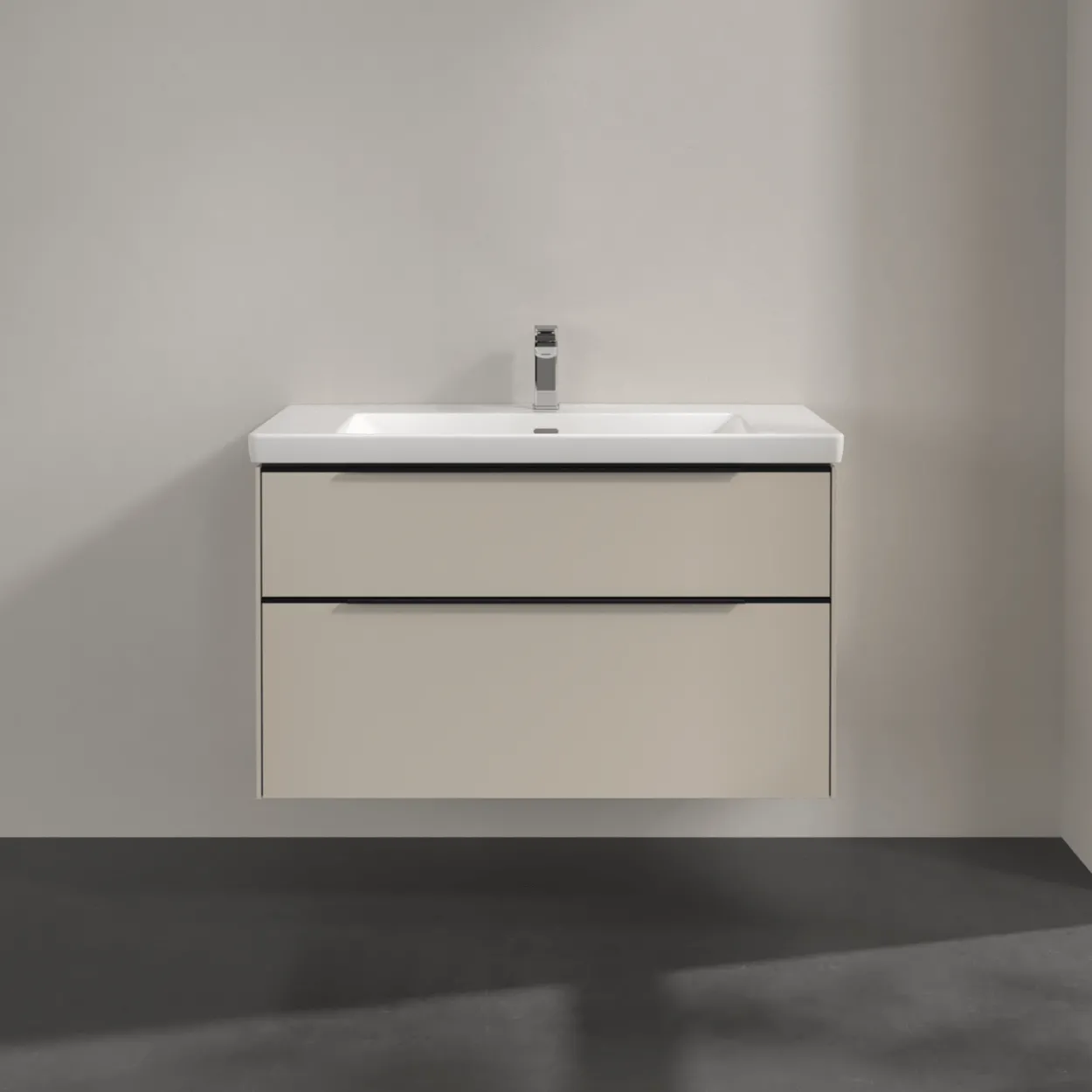 V&b subway 3.0 servantskap 97x57 cashmere grey m/lys håndtak i volcano black