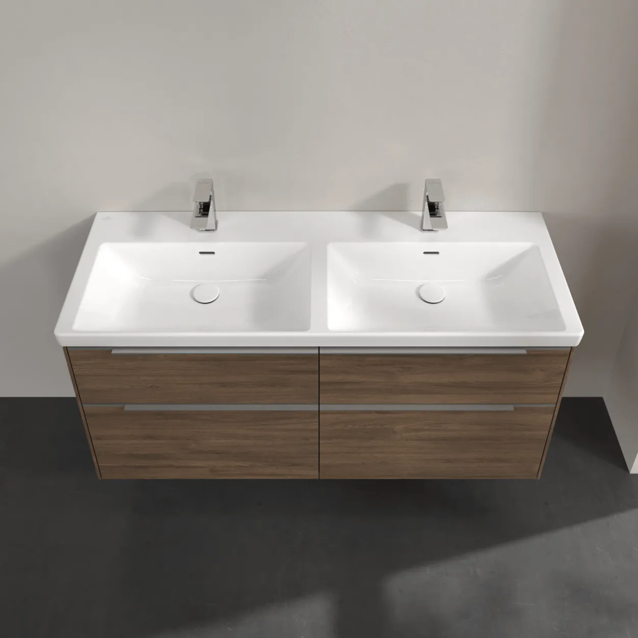 V&b subway 3.0 servantskap 127x57 f/dobbel servant arizona oak håndtak i krom