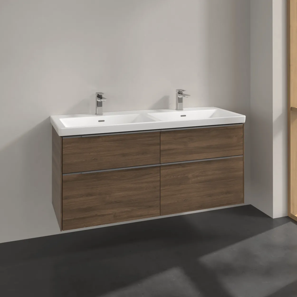 V&b subway 3.0 servantskap 127x57 f/dobbel servant arizona oak håndtak i krom