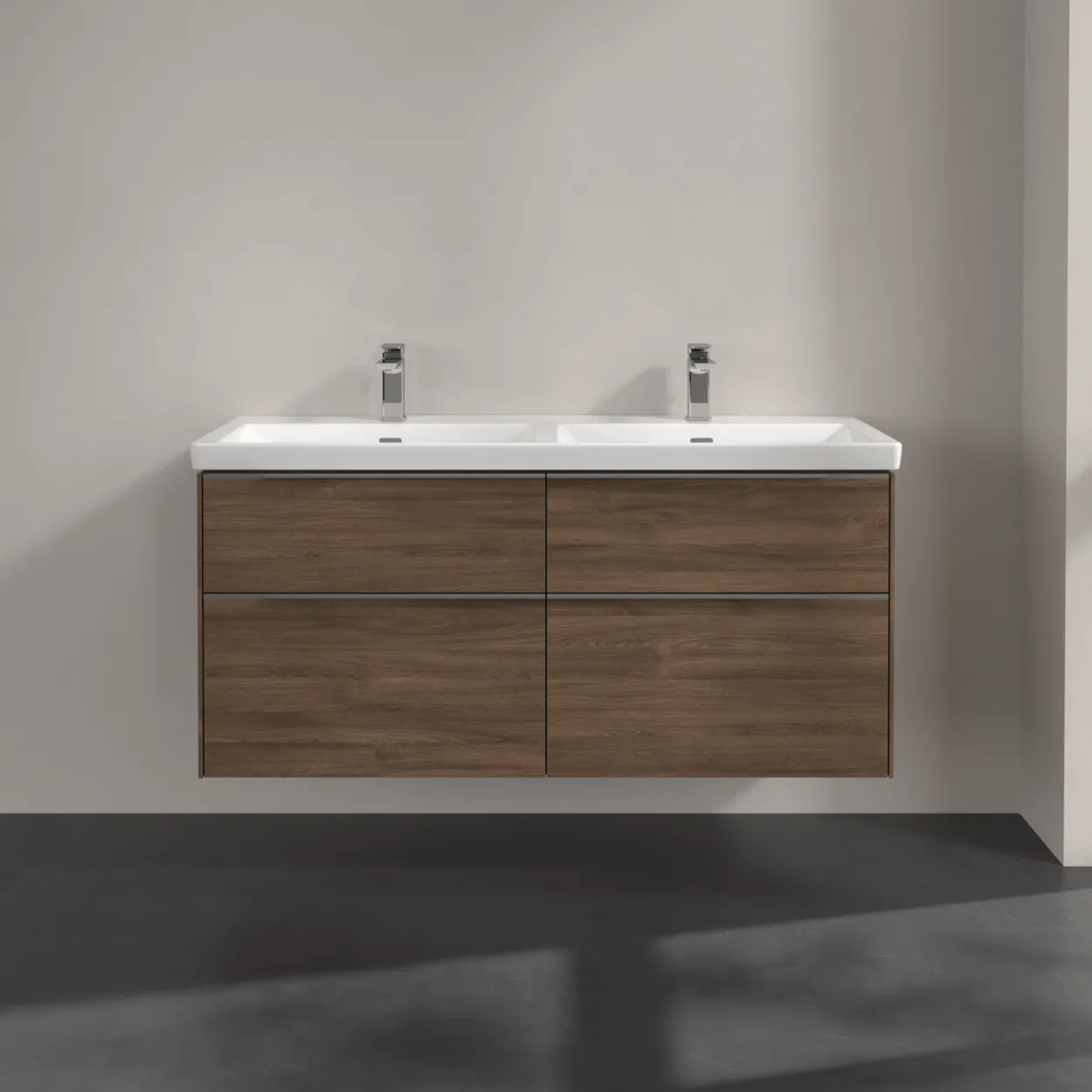 V&b subway 3.0 servantskap 127x57 f/dobbel servant arizona oak håndtak i krom