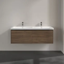 V&b subway 3.0 servantskap 127x42 f/dobbel servant arizona oak håndtak i volcano black