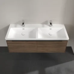 V&b subway 3.0 servantskap 127x42 f/dobbel servant arizona oak håndtak i volcano black
