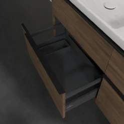 V&b subway 3.0 servantskap 127x57 f/dobbel servant arizona oak håndtak i volcano black