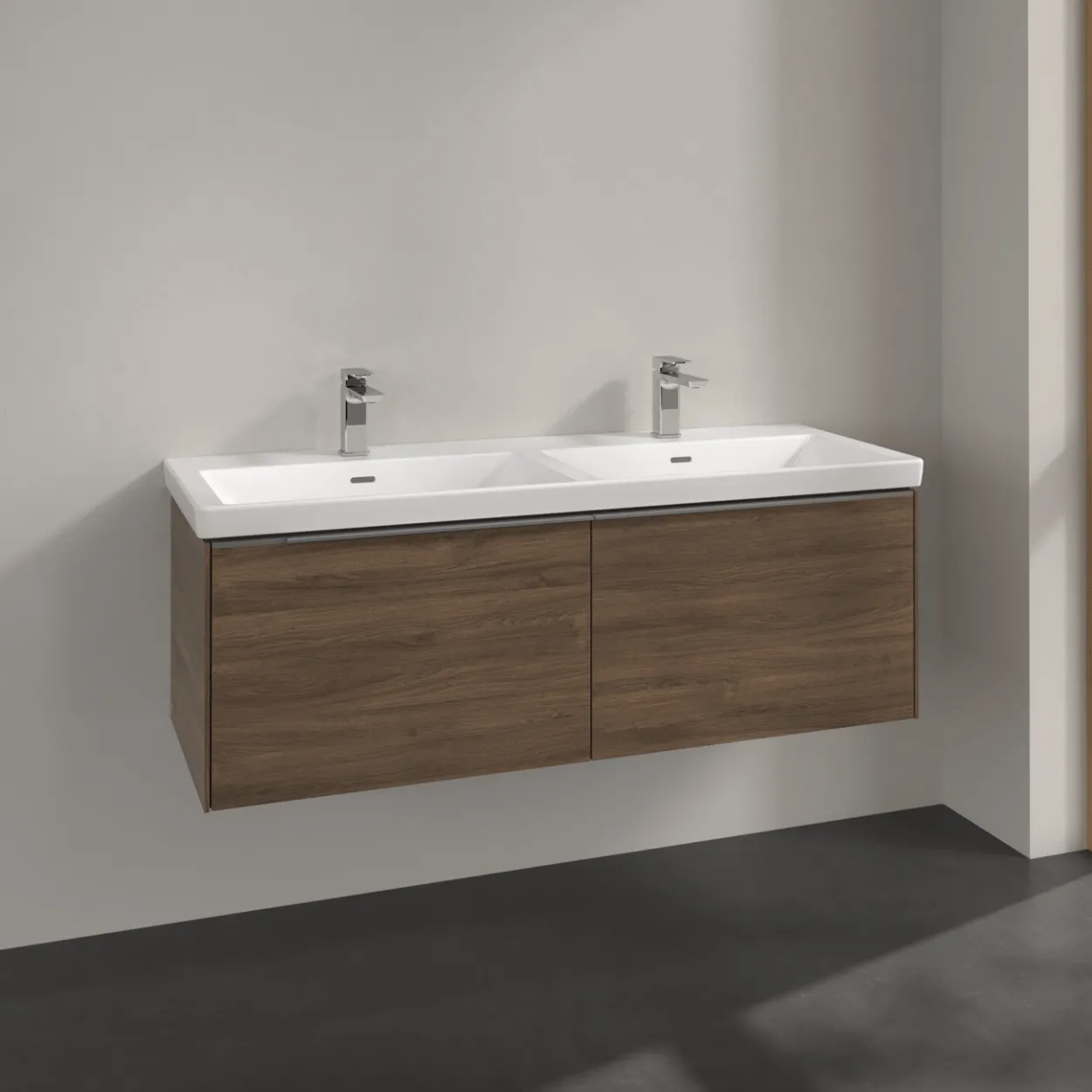 V&b subway 3.0 servantskap 127x42 f/dobbel servant arizona oak håndtak i krom