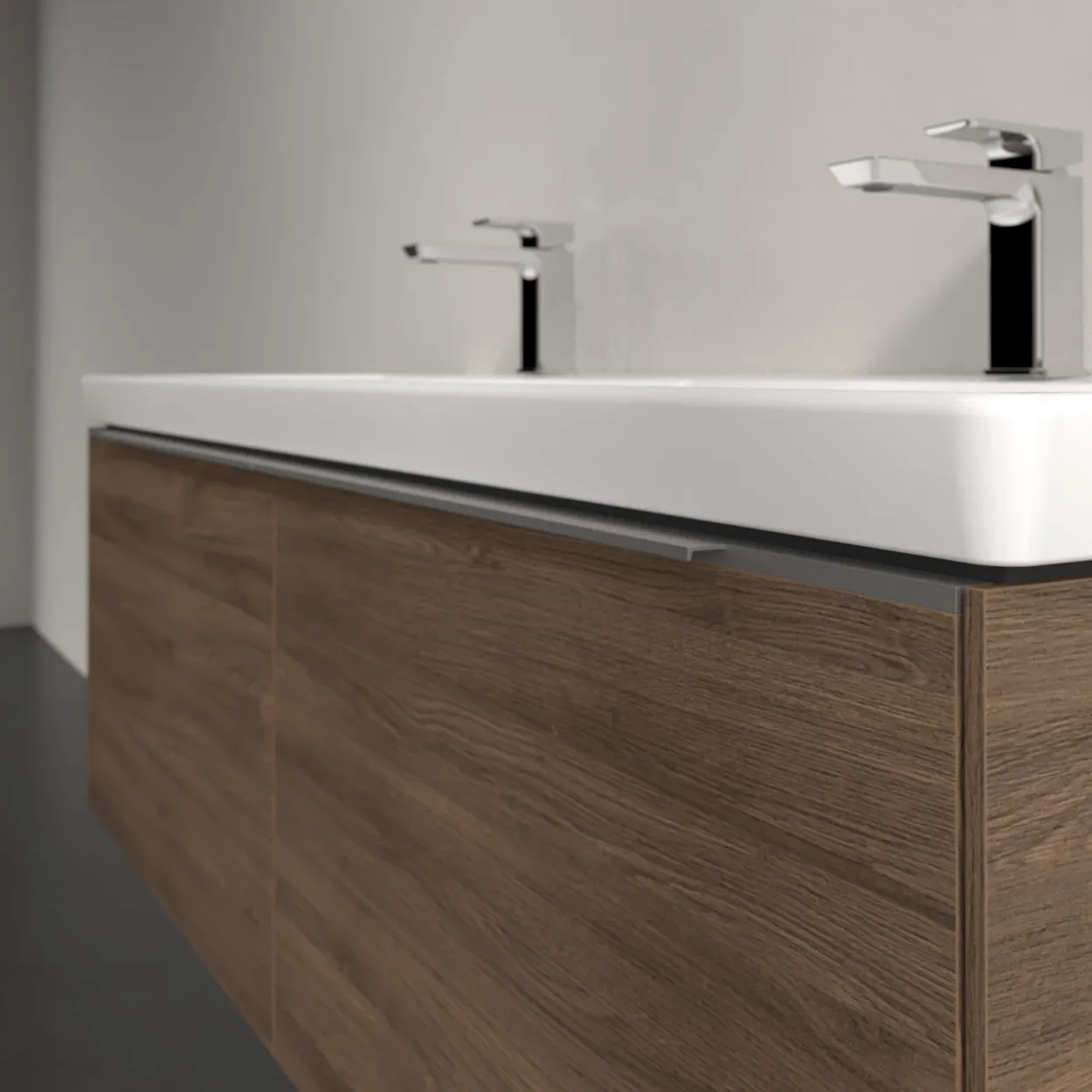 V&b subway 3.0 servantskap 127x42 f/dobbel servant arizona oak håndtak i krom