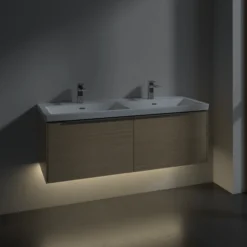 V&b subway 3.0 servantskap 127x42 f/dobbel servant arizona oak m/lys håndtak i krom