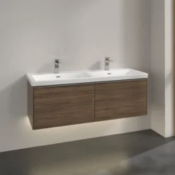 V&b subway 3.0 servantskap 127x42 f/dobbel servant arizona oak m/lys håndtak i krom